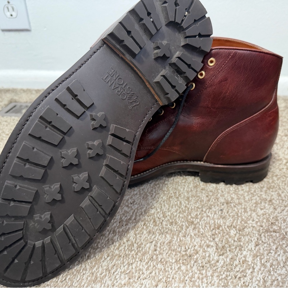 Grant Stone Burgundy Garrison Boot Red Waxed Deer - Picture 3 of 5